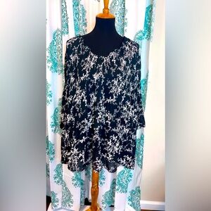 Women black and white soft chiffon top Summer